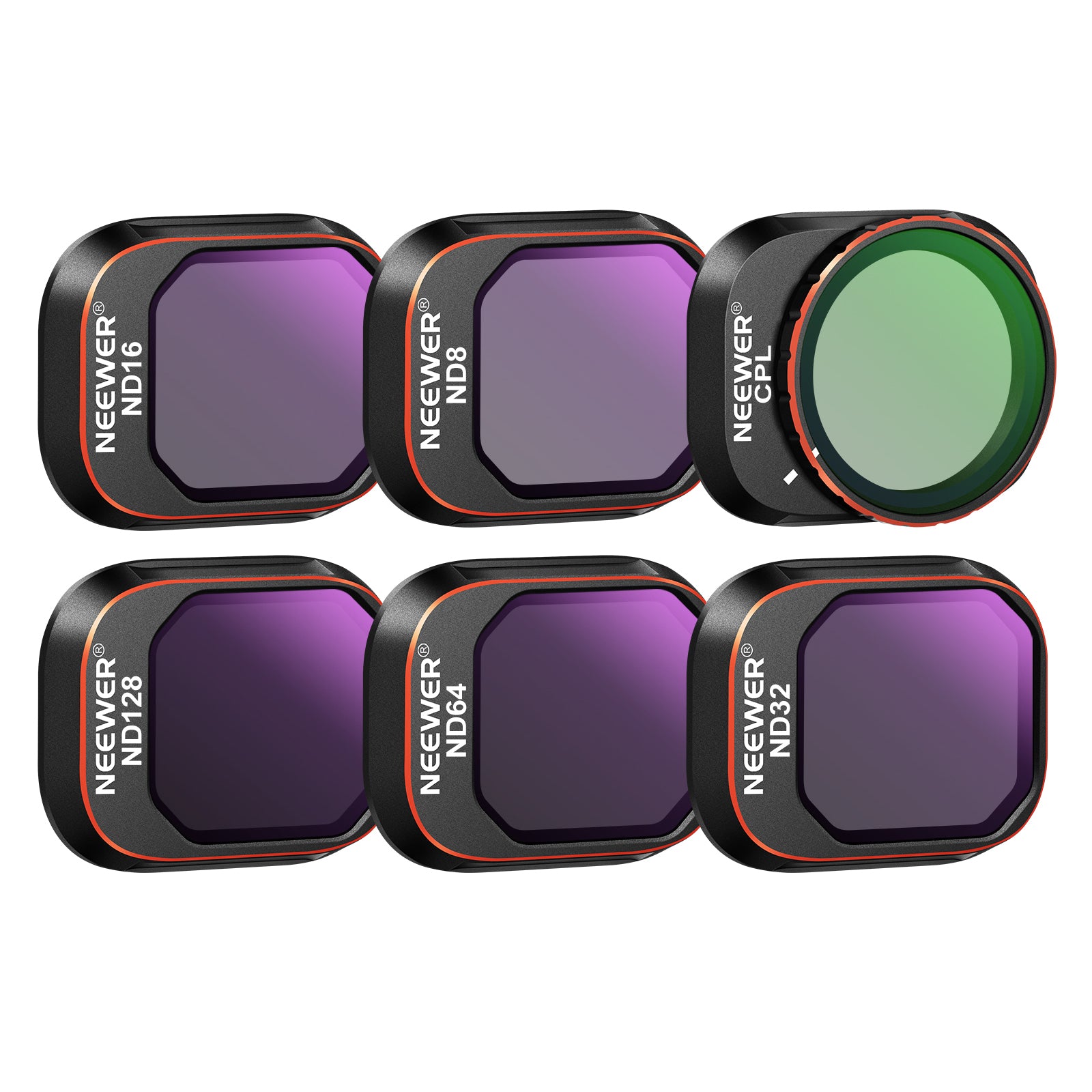 NEEWER FL-A34 6 Pack Snap On ND&CPL Filter Set