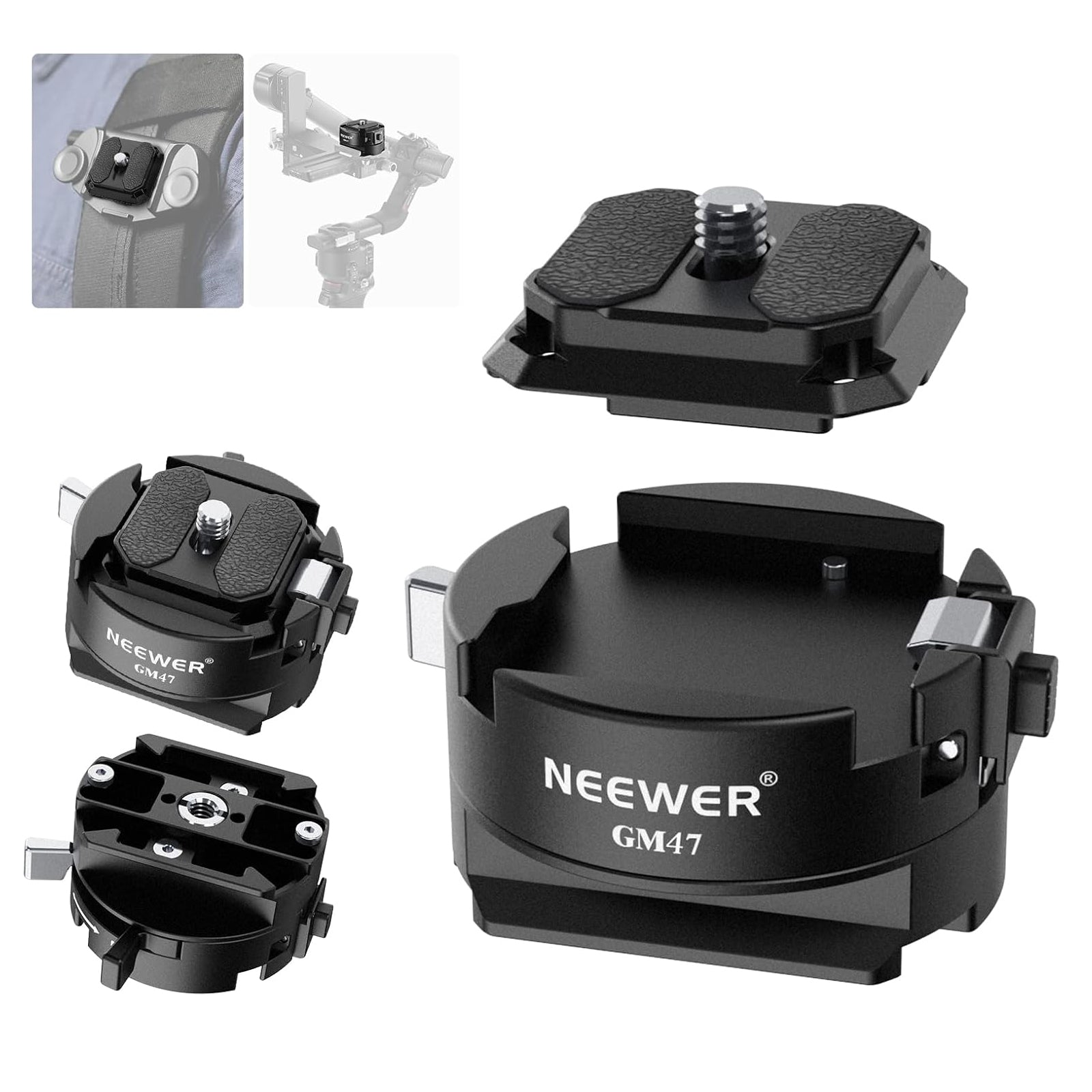 quick release plate + clamp camera mount