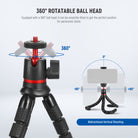 NEEWER T72 Flexible Mini Phone Tripod features a 360° Rotable Ball Head