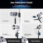 NEEWER HS60C Portable LED Video Light features dual power supply design