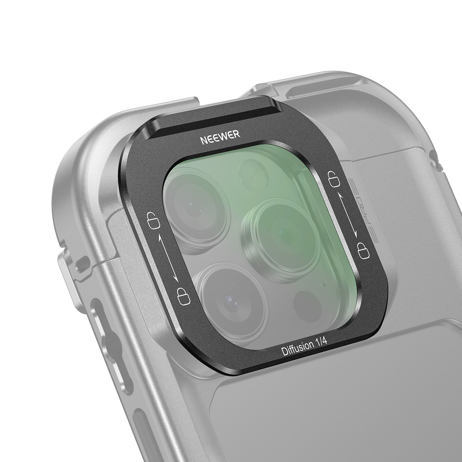 NEEWER FL-I5 1/4 Black Diffusion Phone Lens Filter For iPhone 16 Pro/Max Cage