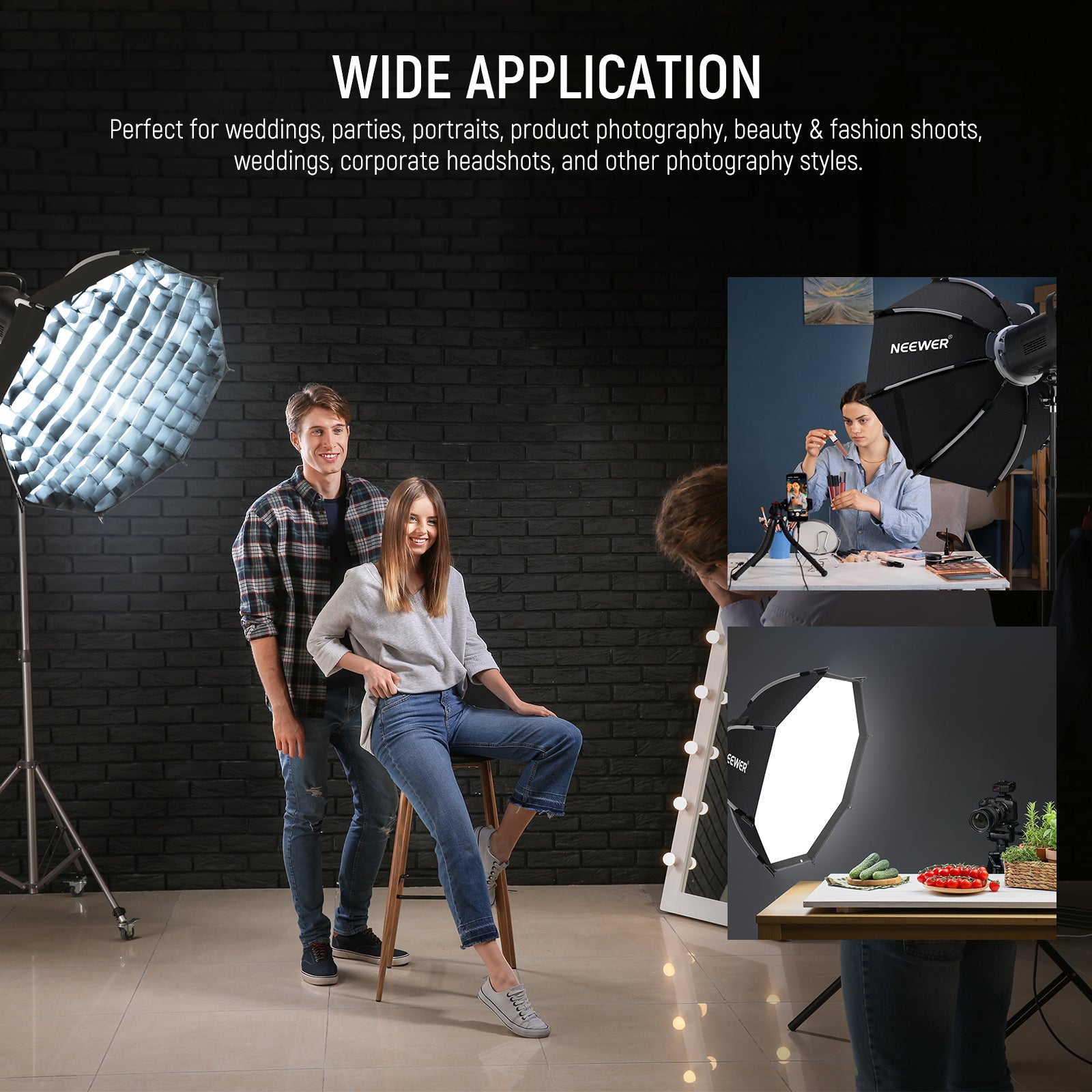 NEEWER NS65P Octagonal Softbox is ideal for fashion shoots.