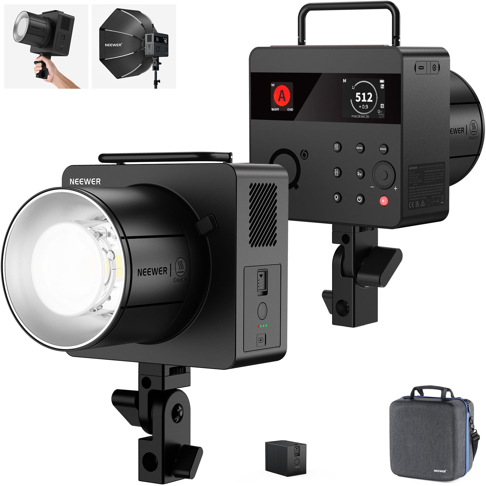 NEEWER Q6 600Ws 2.4G TTL HSS Outdoor Flash Strobe