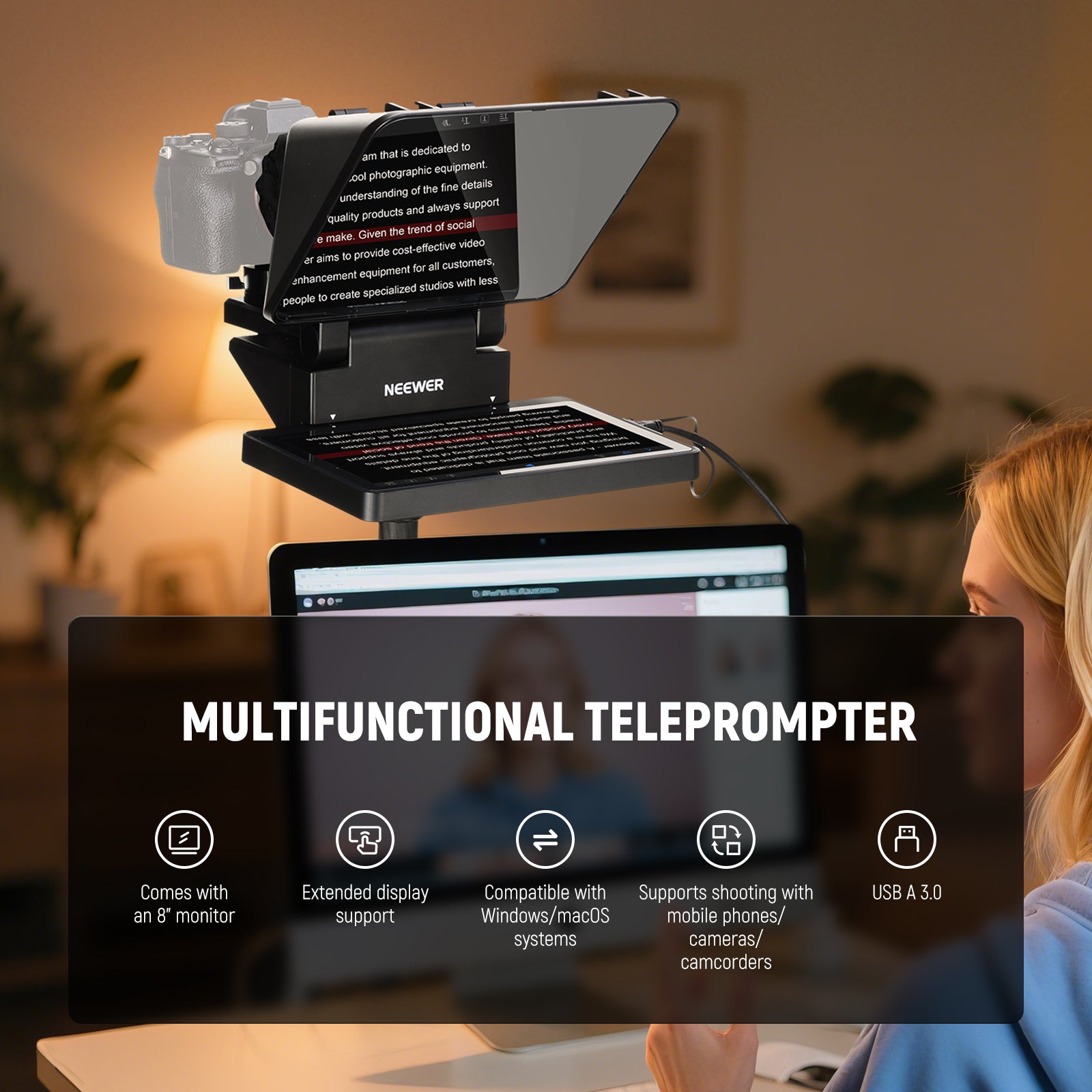 NEEWER X11 is a multifunctional teleprompter.