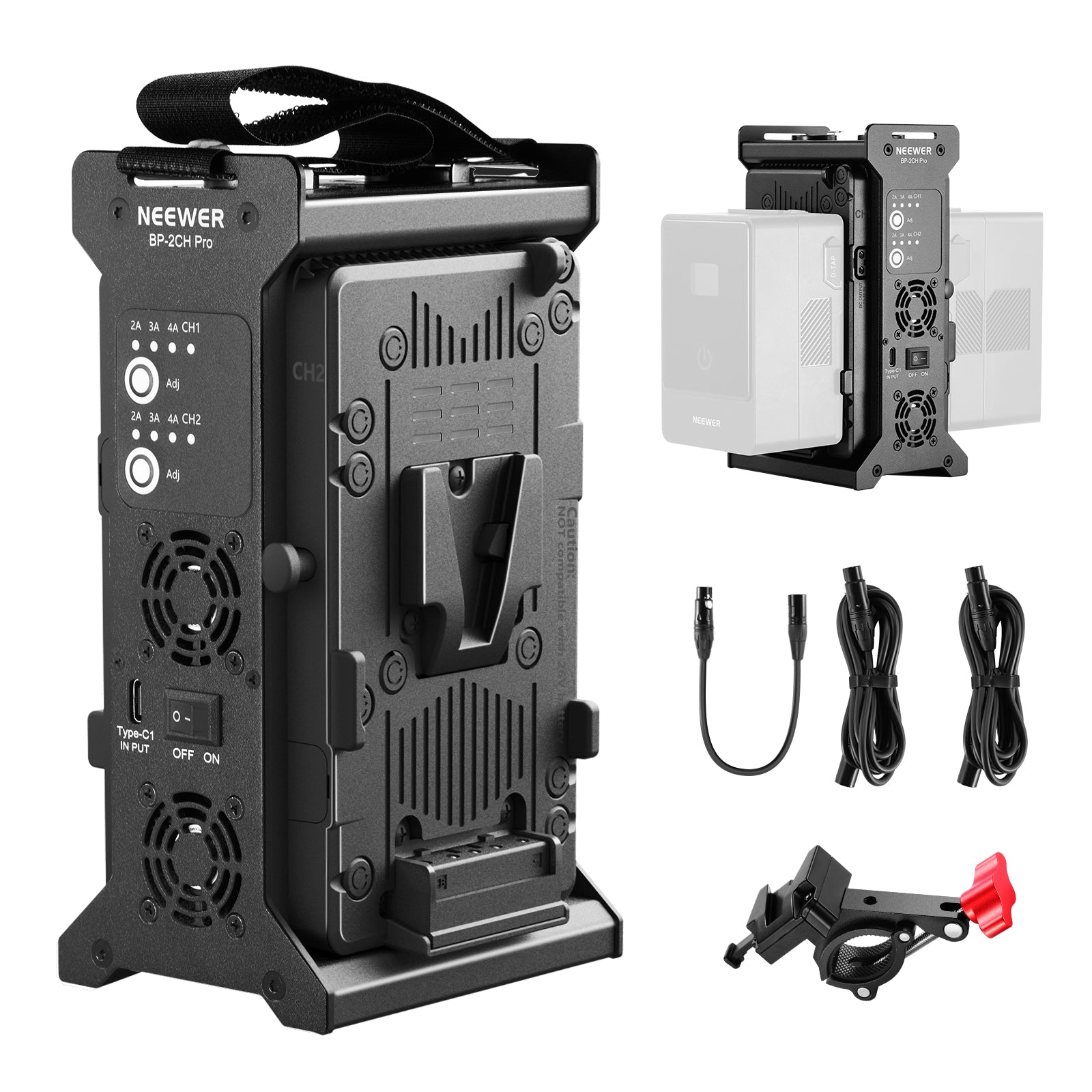 NEEWER BP-2CH Pro Dual Channel V Mount Battery Charger