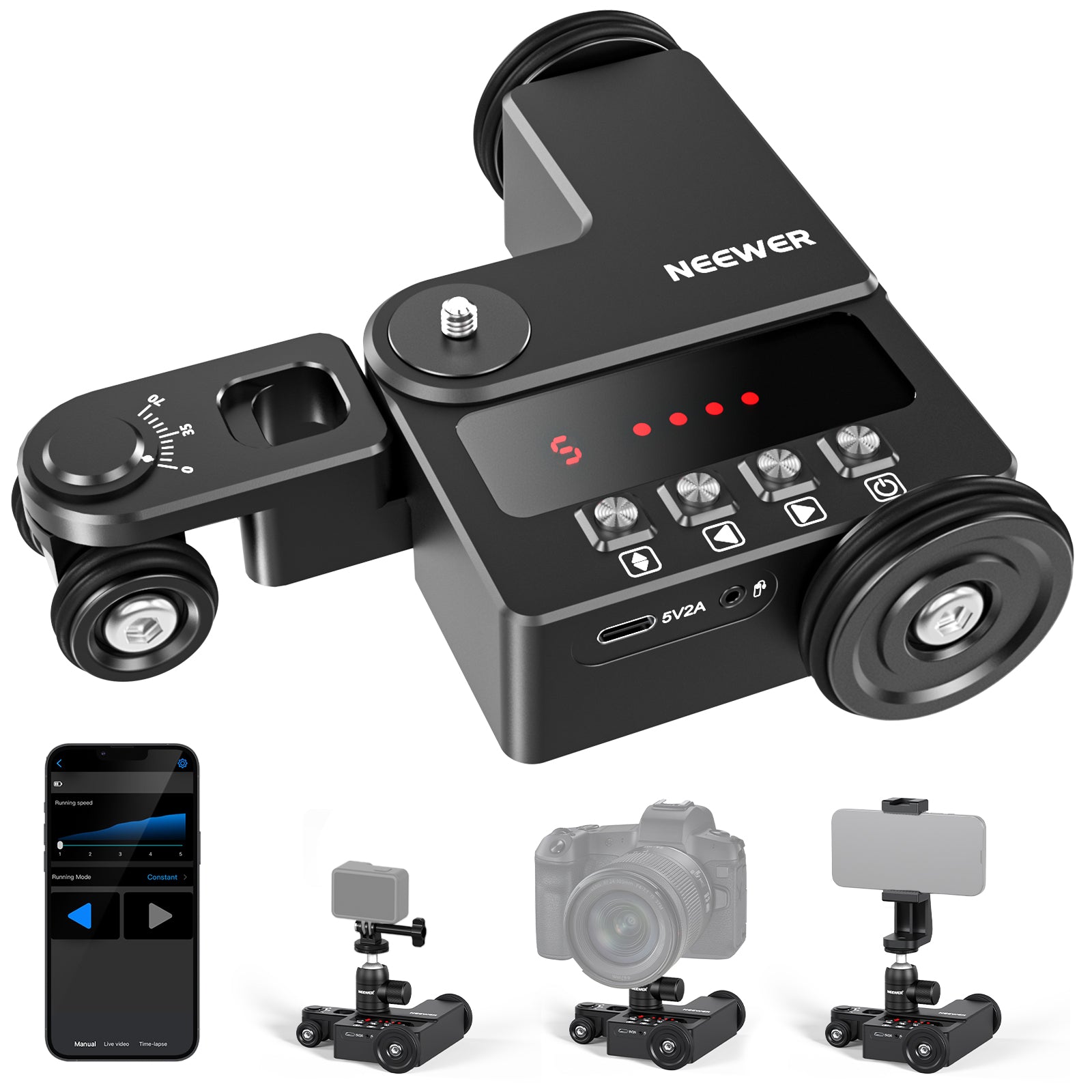 NEEWER Upgraded DL200 Motorized Camera Dolly
