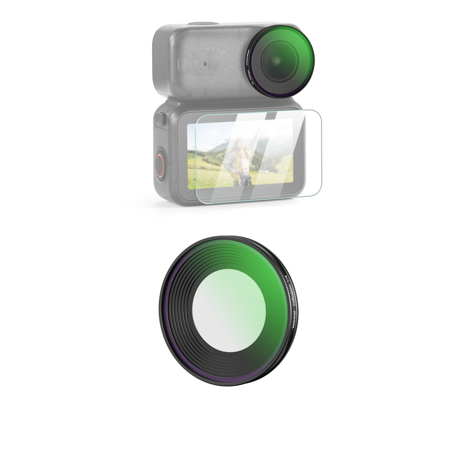 NEEWER Black Diffusion 1/4 Filter for DJI Osmo Nano