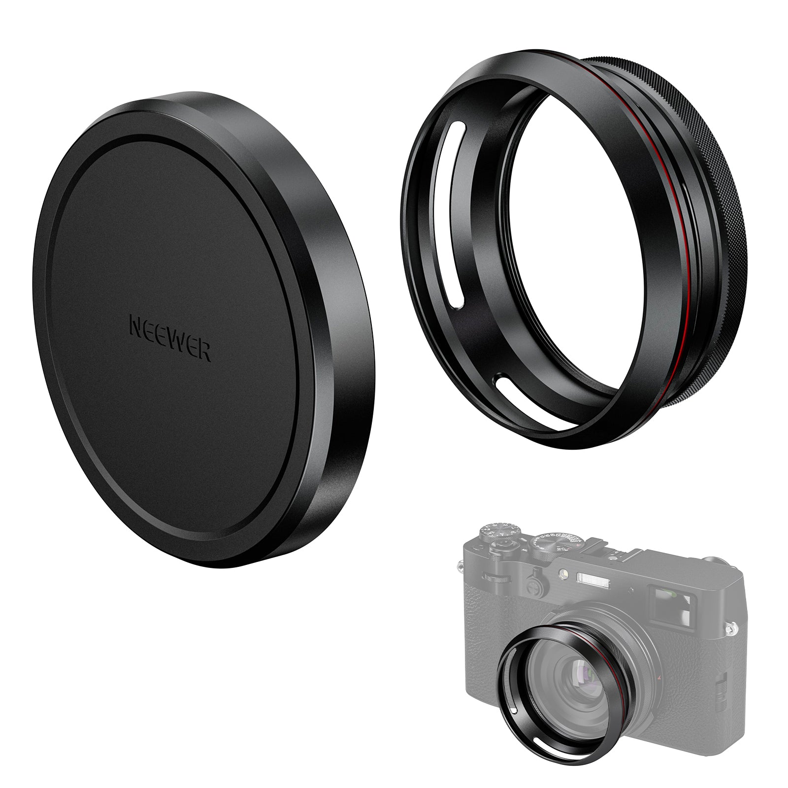 NEEWER CA086 Round Lens Hood - Black