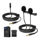 NEEWER LM3 Wired Dual Lavalier Microphones with 13ft 3.5mm TRS Extension Cable