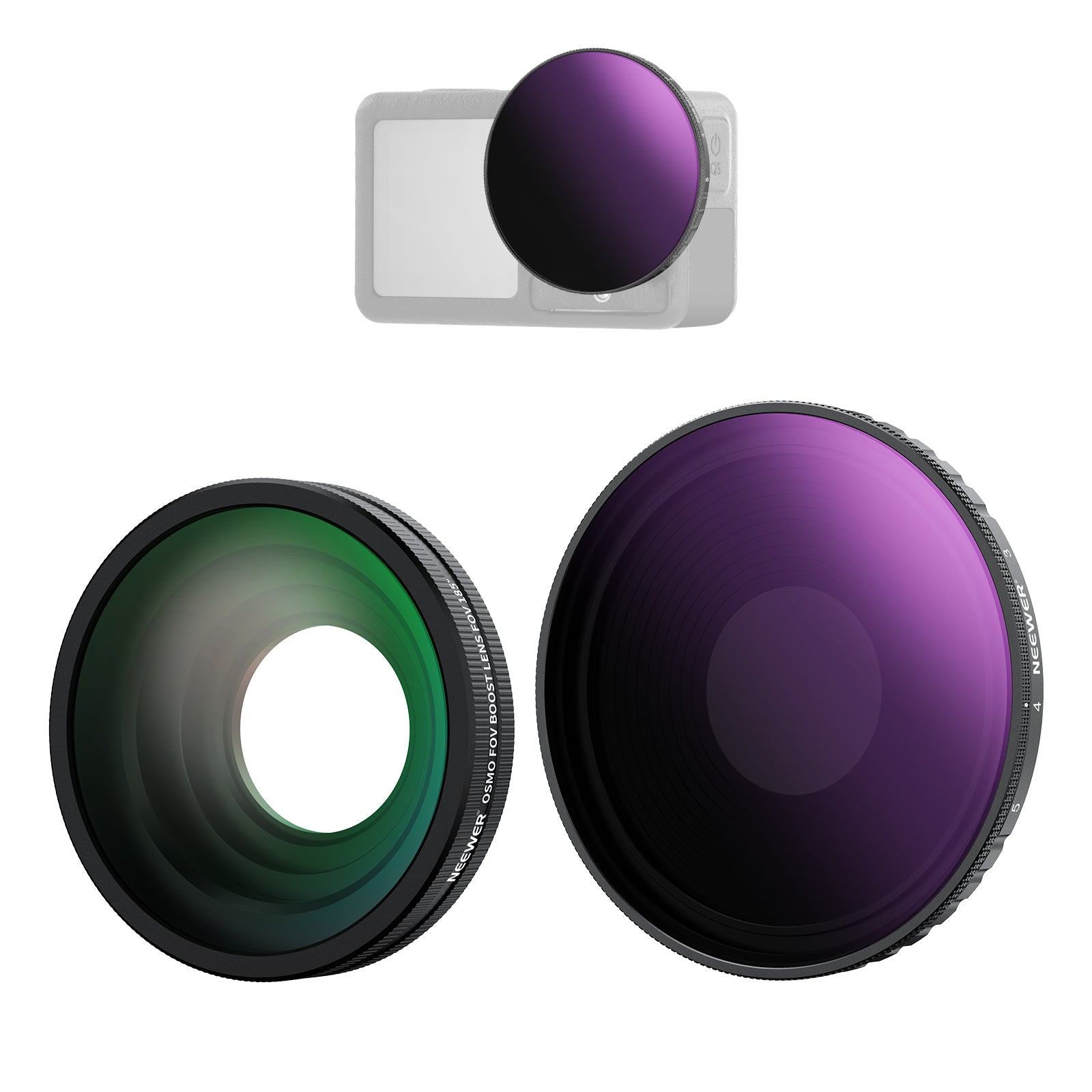NEEWER Filter Lens Set For DJI Osmo Action 5 Pro/4 - ND Filter+Lens