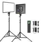 NEEWER 2 Pack NL-288ARC Bi-Color LED Panel Light Stand Kit