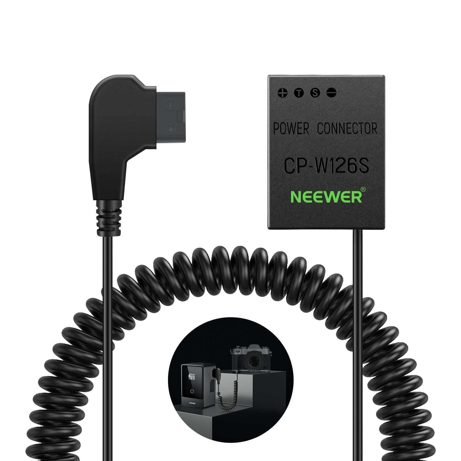 NEEWER CP-W126S D Tap to NP-W126S Dummy Battery with Cable