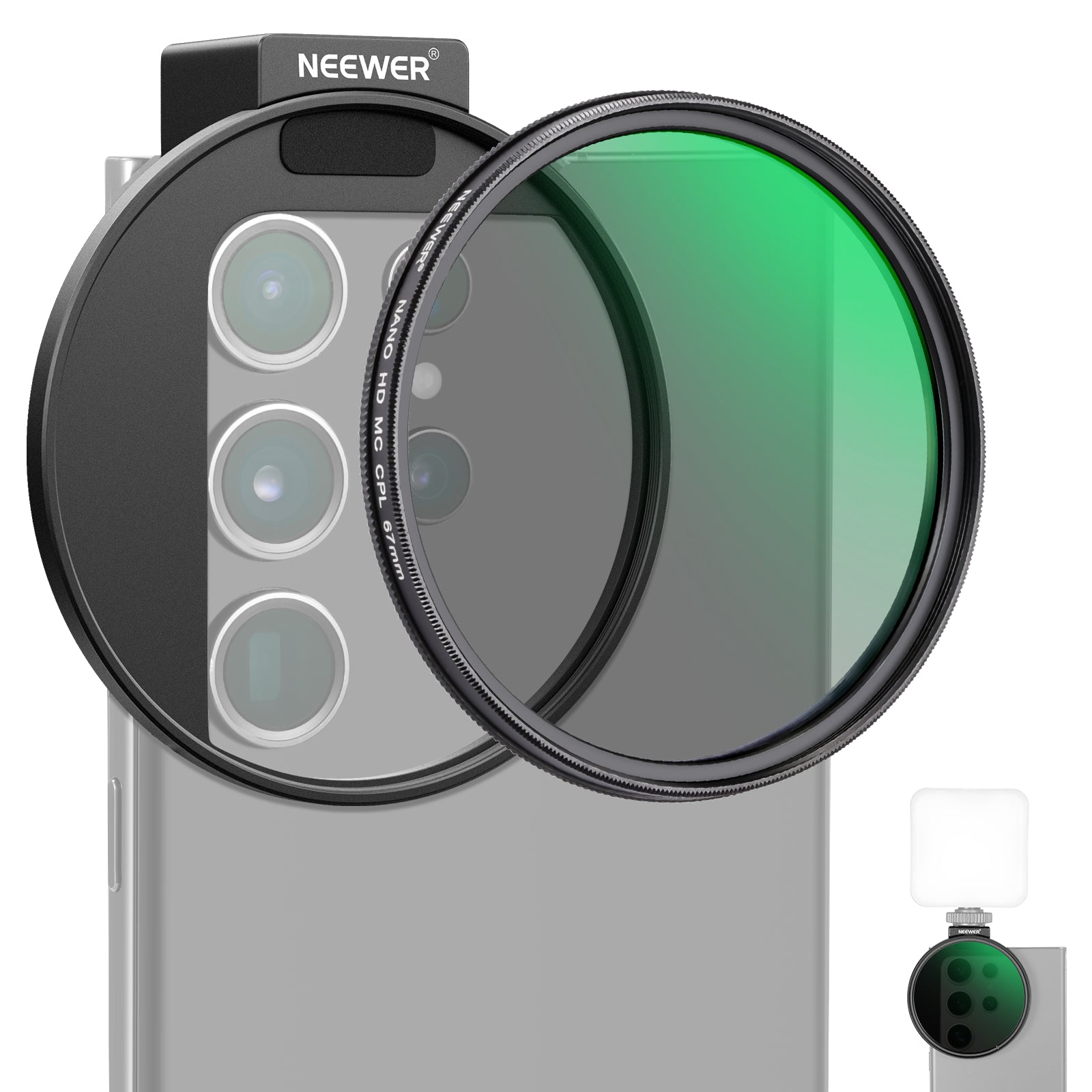 NEEWER FL-41 67mm CPL Filter for Cell Phone Camera Lens