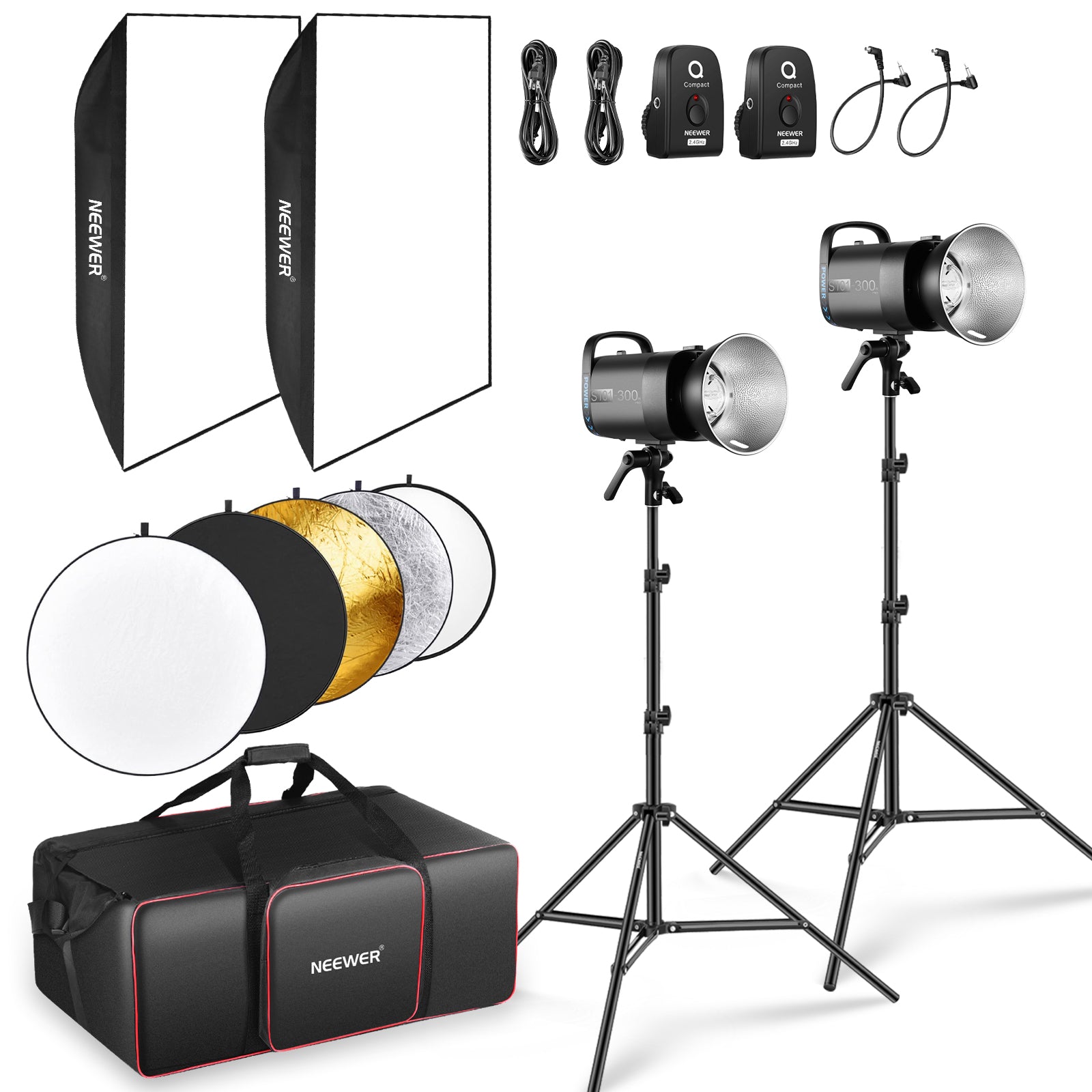 NEEWER 2 Pack S101-300W PRO Monolight Kit