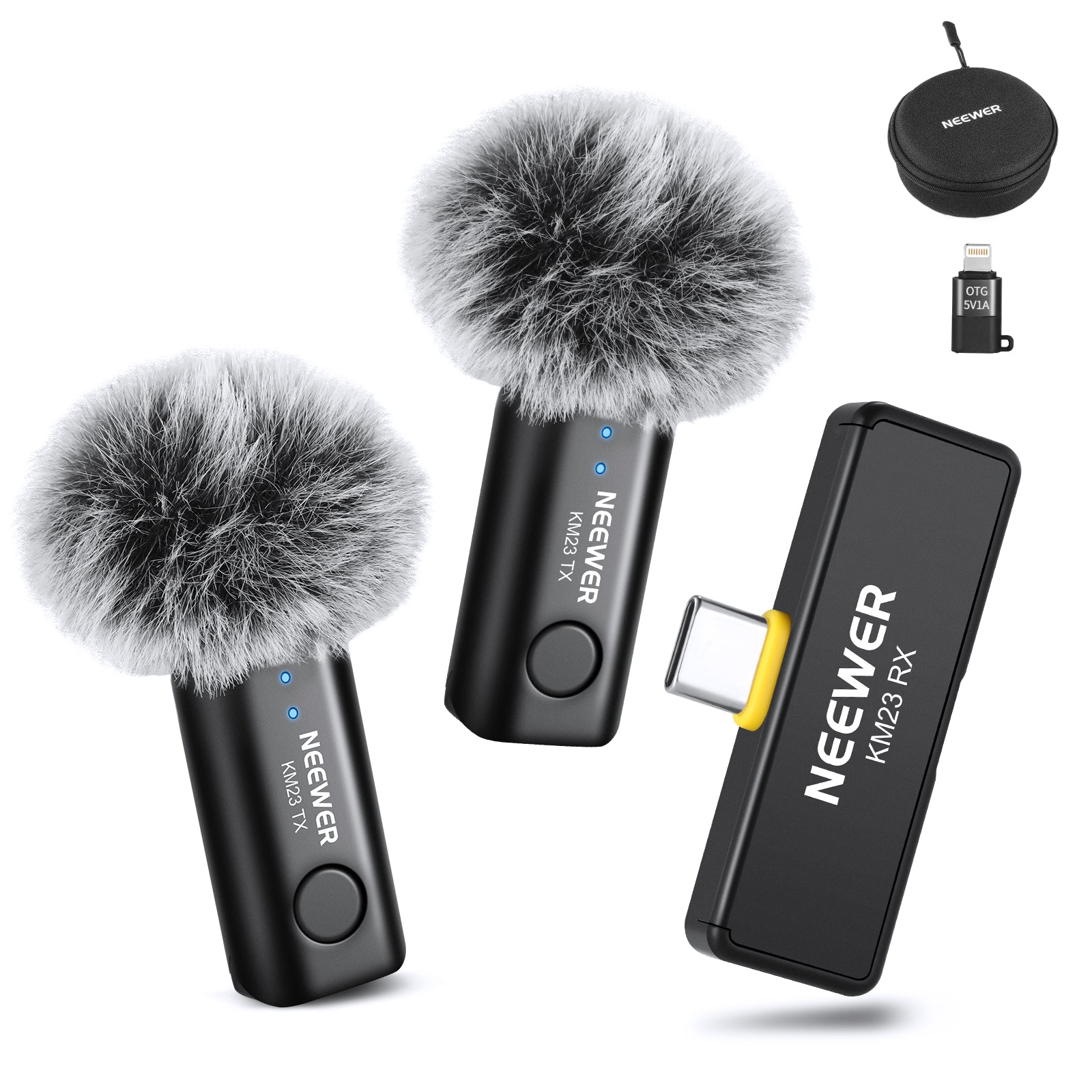 NEEWER KM23 Wireless Lav Mic Set for USB C