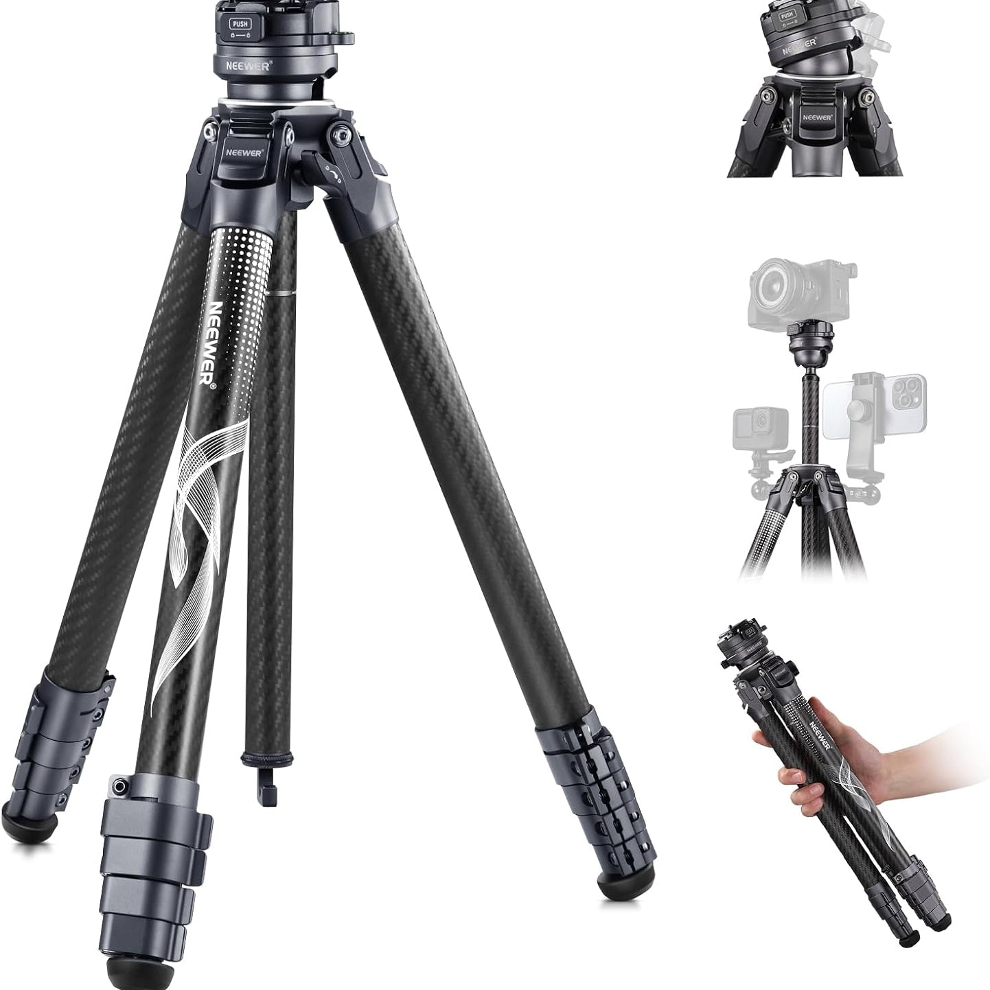 NEEWER LT32 Carbon Fiber Travel Tripod
