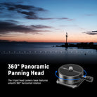 The tripod head camera base features smooth 360° horizontal rotation