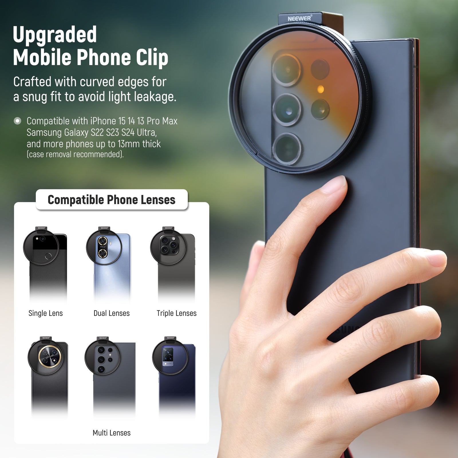 Wide Compatibility of the NEEWER Clip On 67mm Phone Lens Filter Kit