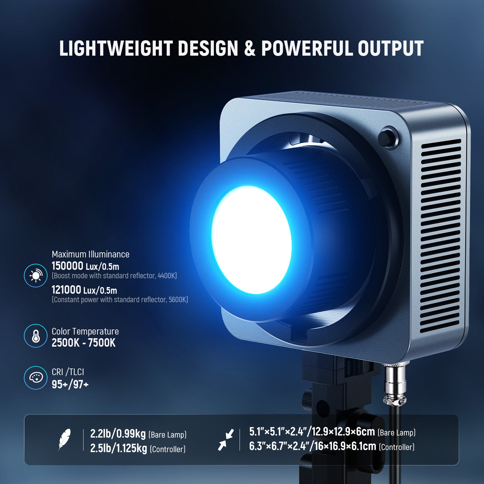 NEEWER HS200C RGB LED Video Light features lightweight design.