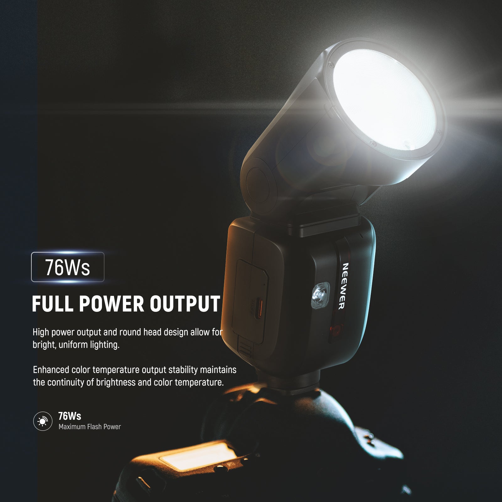 NEEWER Z2PRO-C TTL Round Head Flash Speedlite For Canon features high power output.