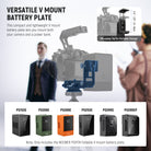 This compact and lightweight V mount battery plate lets you mount both a camera and a V mount battery
