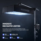 The FL100C 115W LED video light features 768 premium LEDs