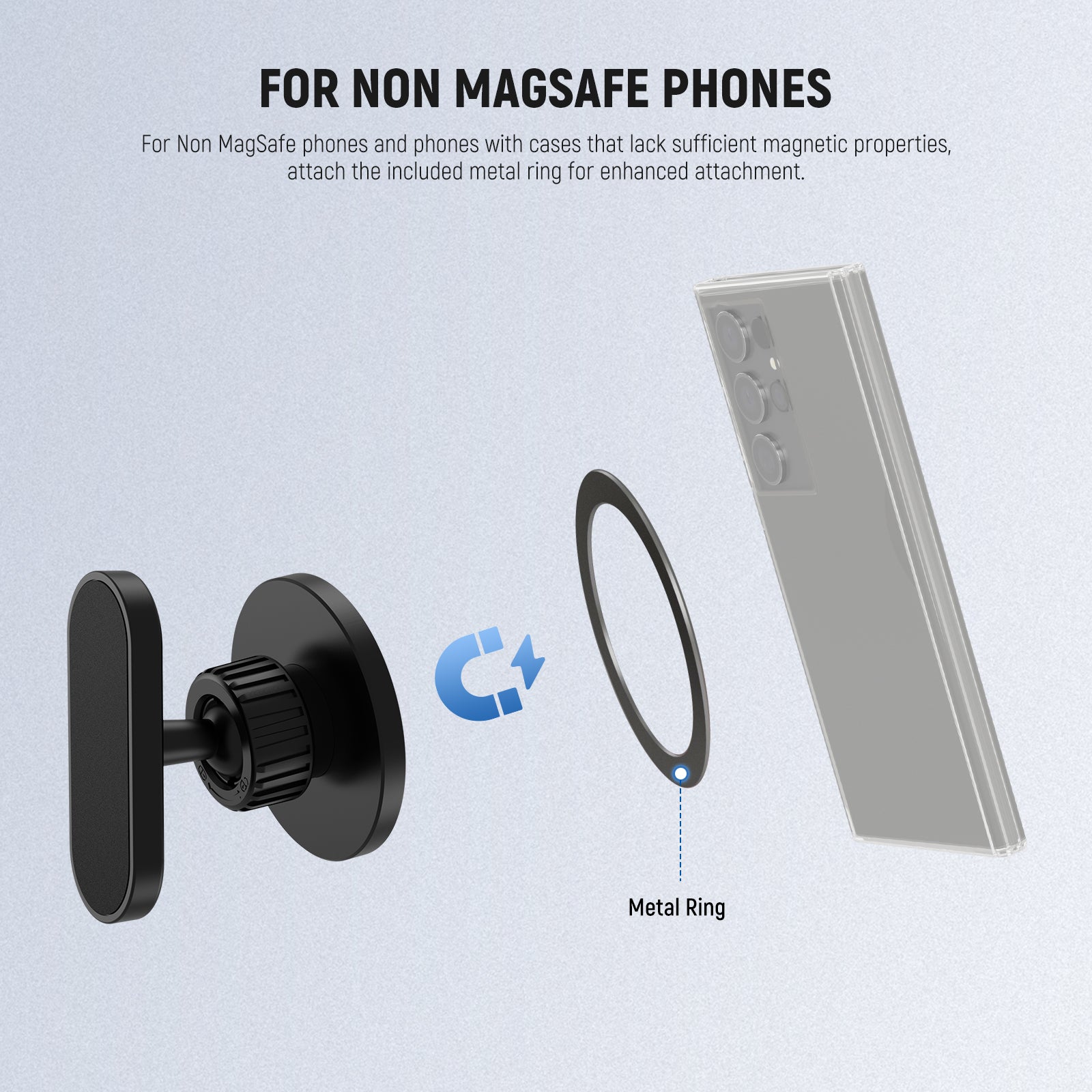 The golf cart phone holder is compatible with MagSafe system