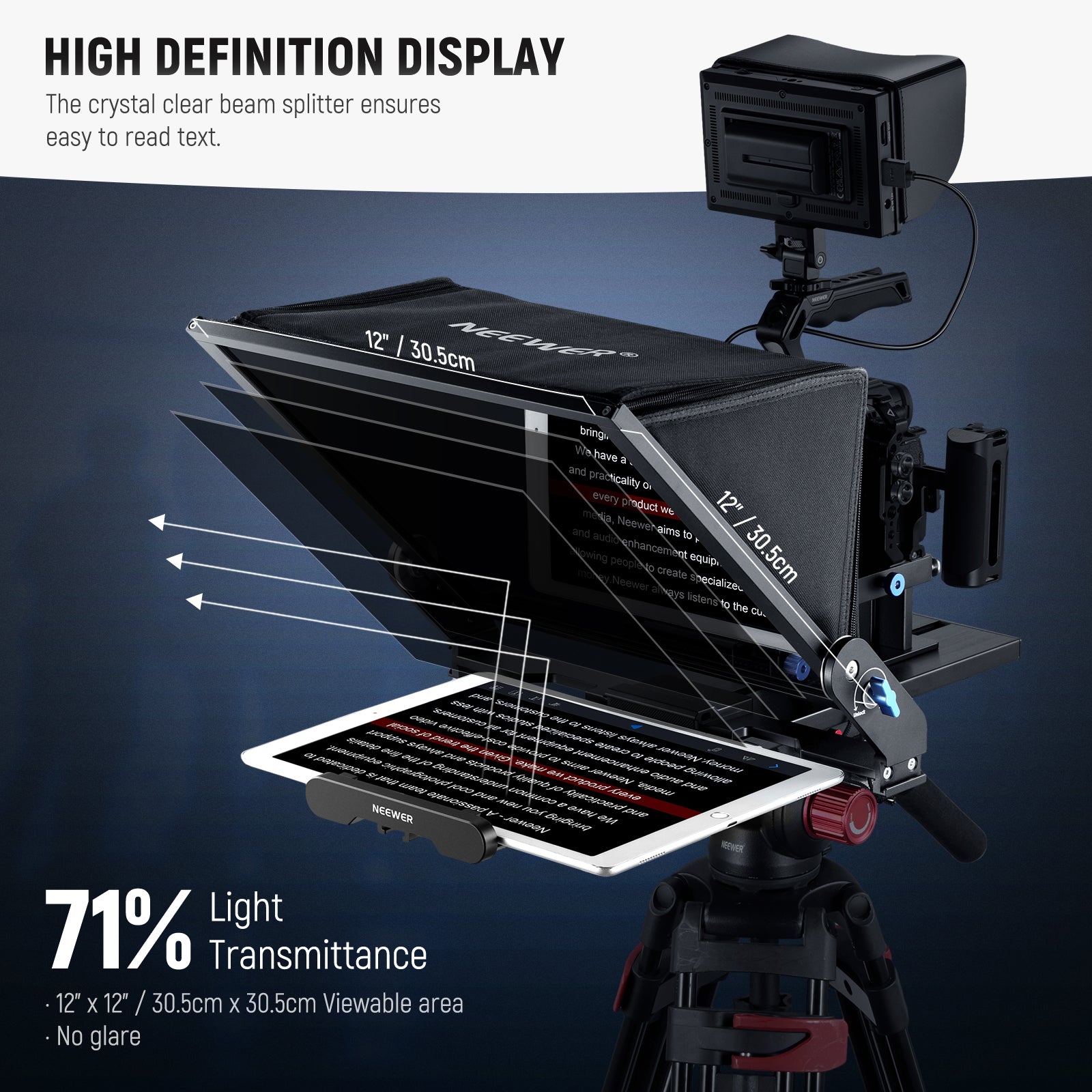 NEEWER X17 II Remote Teleprompter help you read text easily.