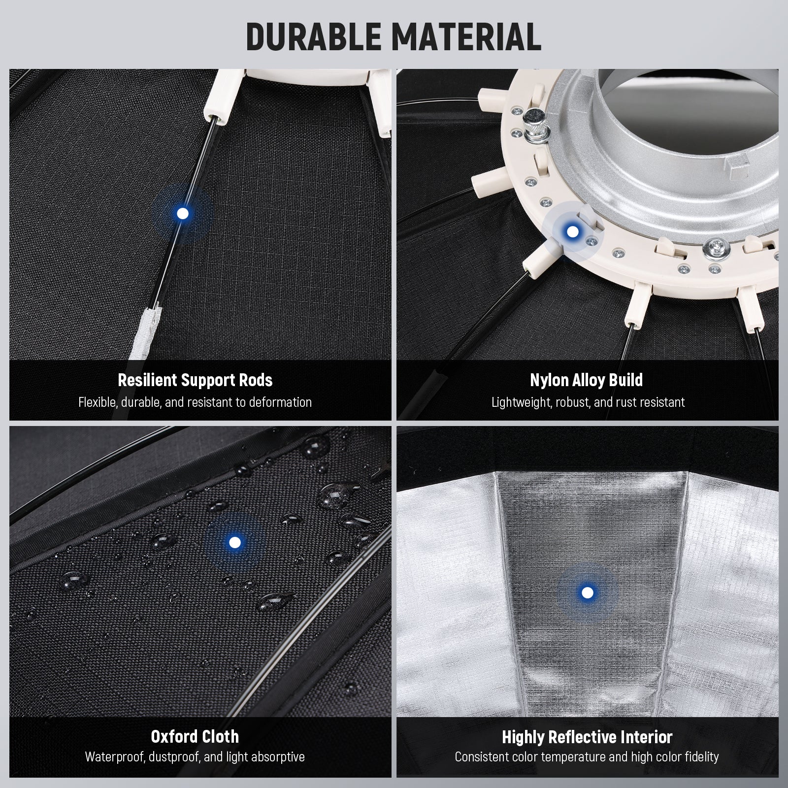 NEEWER NS6P Parabolic Softbox is made of durable material.