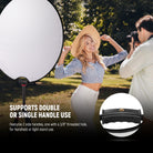 NEEWER SF7575F Collapsible Photography Reflector supports double or single handle use.