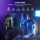 NEEWER PL60C RGB Video Light features 6 light modes.