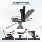 The NEEWER X16B tablet teleprompter features a one piece, foldable design.