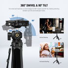 NEEWER TP38 Phone Camera Tripod features the 360° ball head.