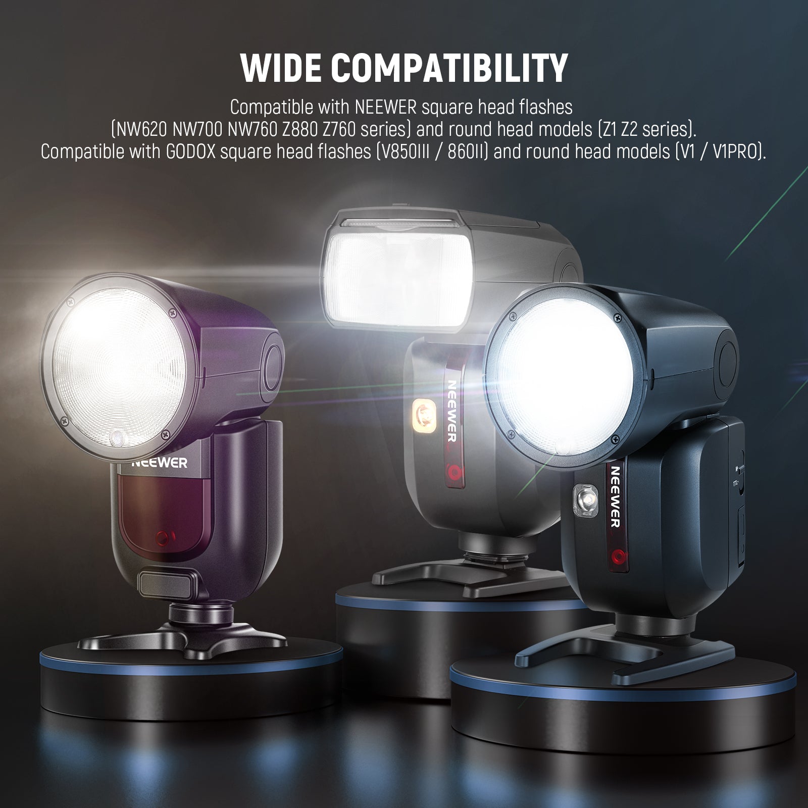 Wide Compatibility of the NEEWER CRS9 Silicone Flash Diffuser