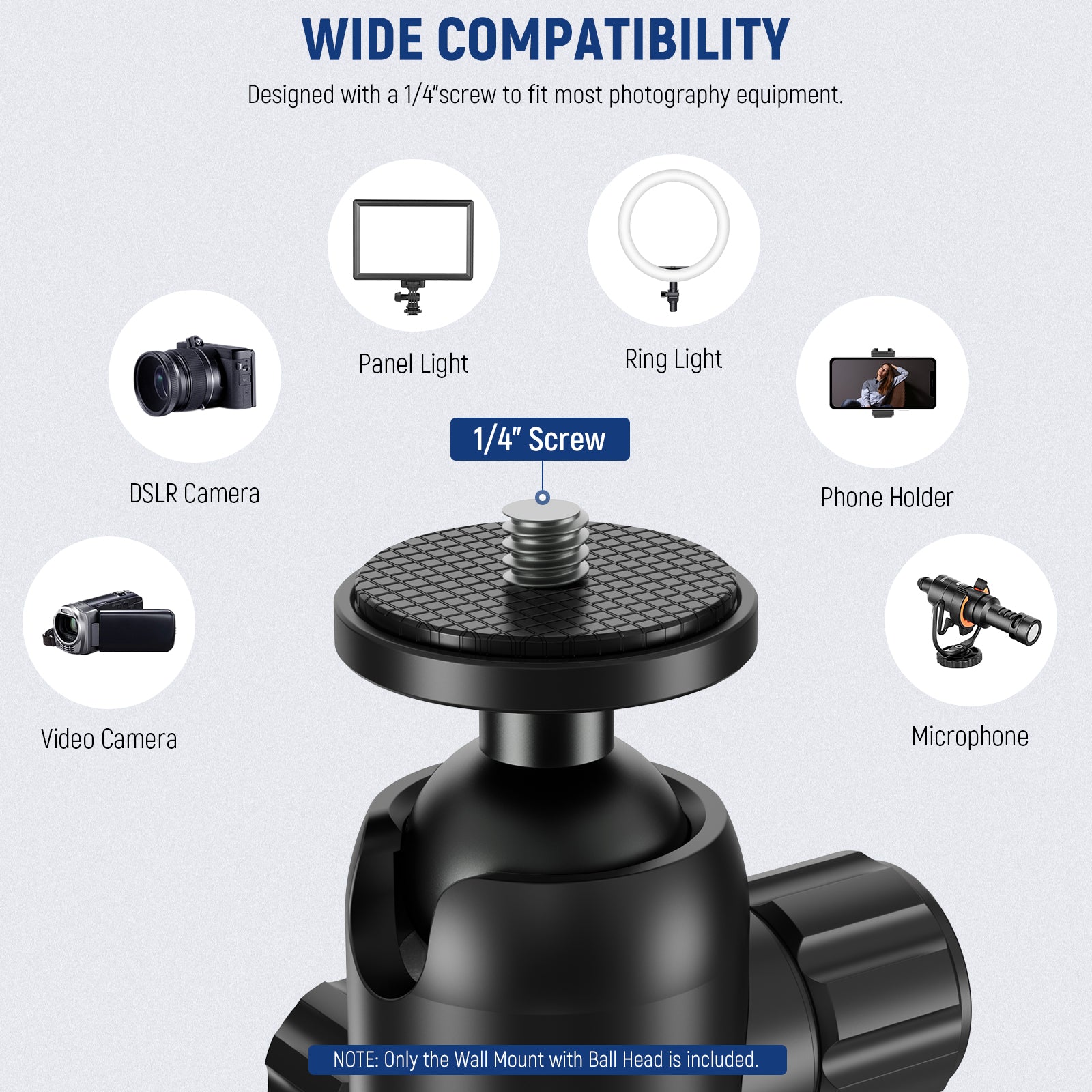 Wide Compatibility of the NEEWER STWM 3 Inch Wall Mounting Bracket