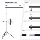 NEEWER 10x7ft Adjustable Photoshoot Backdrop Stand Kit is easy to install
