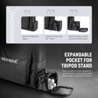NEEWER RU-012 Travel Bag features an expandable pocket for a tripod stand.