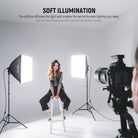 The softbox diffuses the light and creates the perfectly even lighting you need.