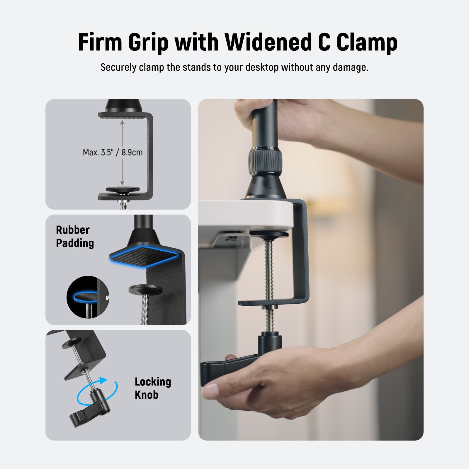 Flexible Dual Ball Head Super Clamp