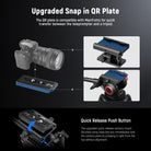 NEEWER C12 Camera Teleprompter features the upgraded quick release camera mount QR plate camp base