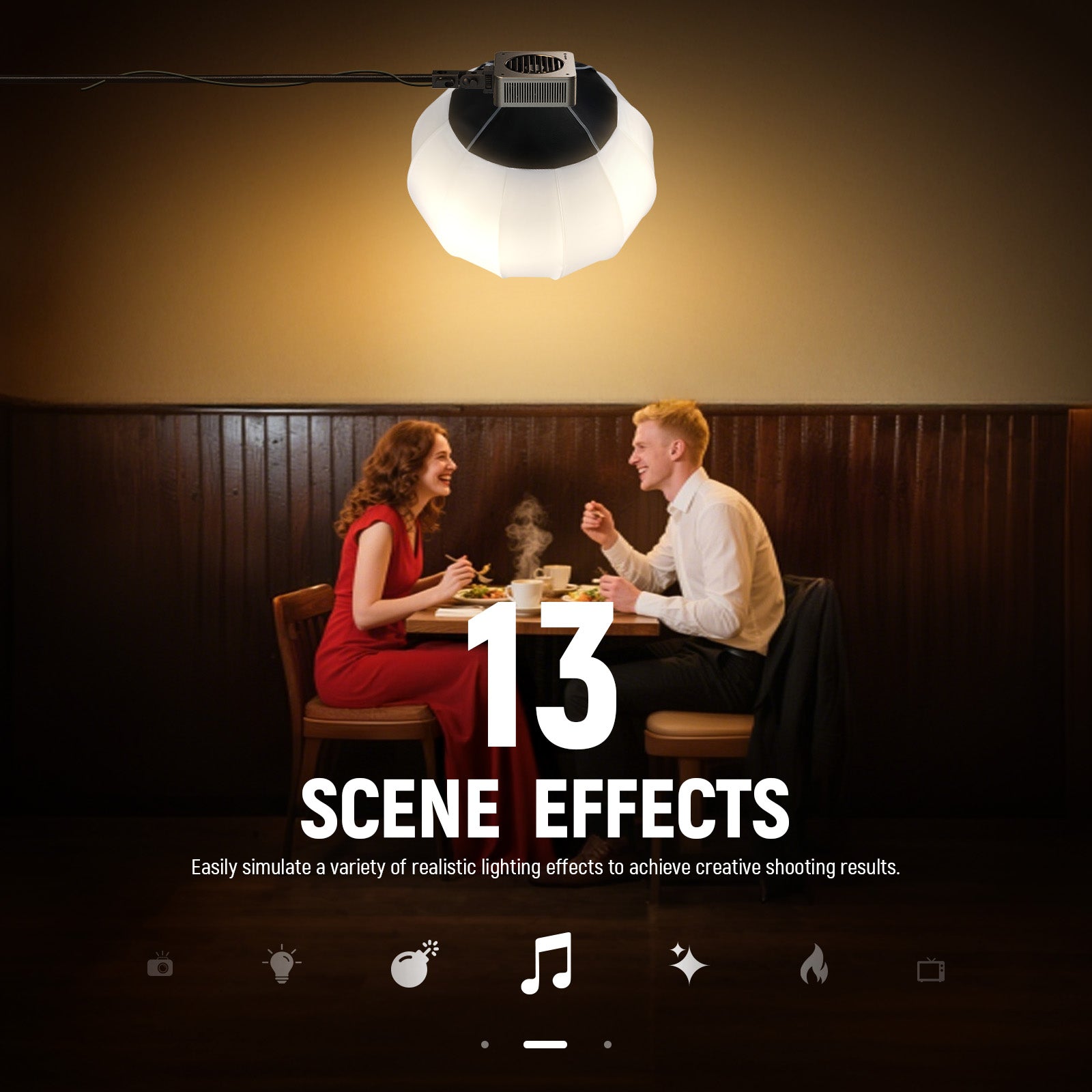 NEEWER HS200B Portable Bi-Color LED Studio Light offers 13 scene effects.