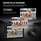 NEEWER F700 Touch Screen Field Monitor comes with 15 built in 3D LUTS files.