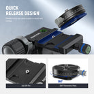 NEEWER TH15 3-Way Geared Tripod Head features quick release design.