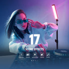 NEEWER TL21C RGB Handheld Light Wand  offers 17 scene effects.