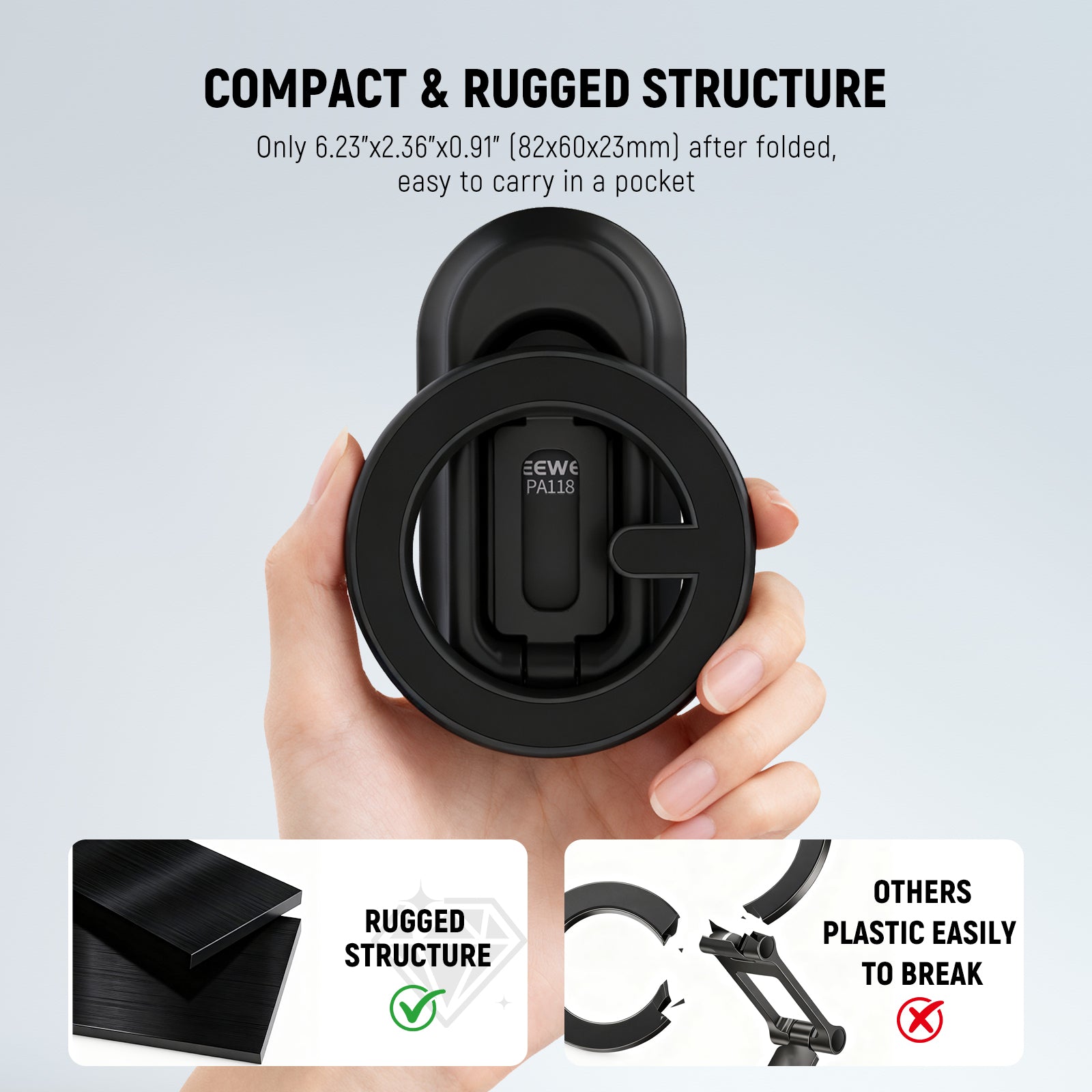 NEEWER PA118 Magnetic Car Phone Holder is easy to carry in a pocket.