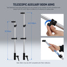 Two telescopic boom pole extension arms
