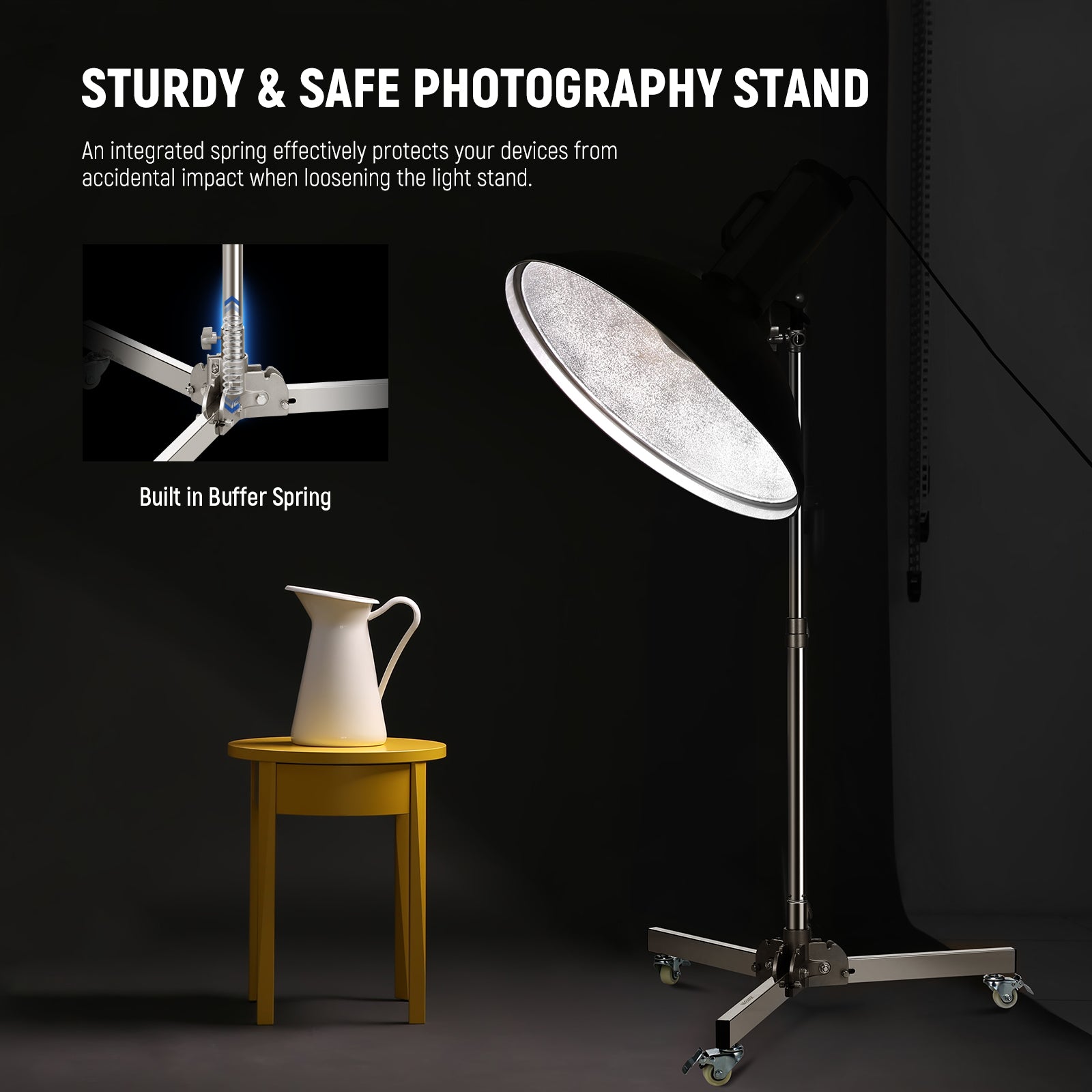 NEEWER ST98SS is a sturdy and safe photography stand.