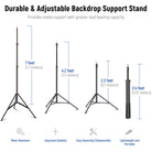 NEEWER 10x7ft Adjustable Photoshoot Backdrop Stand Kit has durable support stands.