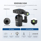 NEEWER TP09 Carbon Fiber Mini Tripod comes with a top 1/4" screw