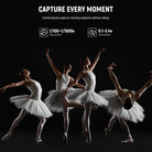 1/100-1/1000s duration time and 0.1-2.4s recycling time is perfect for capturing moving subjects